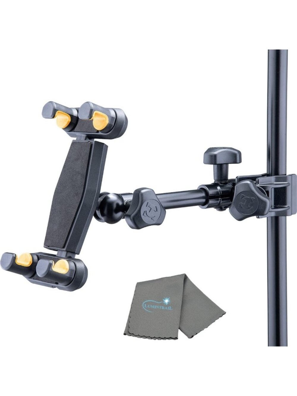 2-in-1 Adjustable Smartphone/Tablet Holder, Fits 6.1” to 13”, Desk Mount
